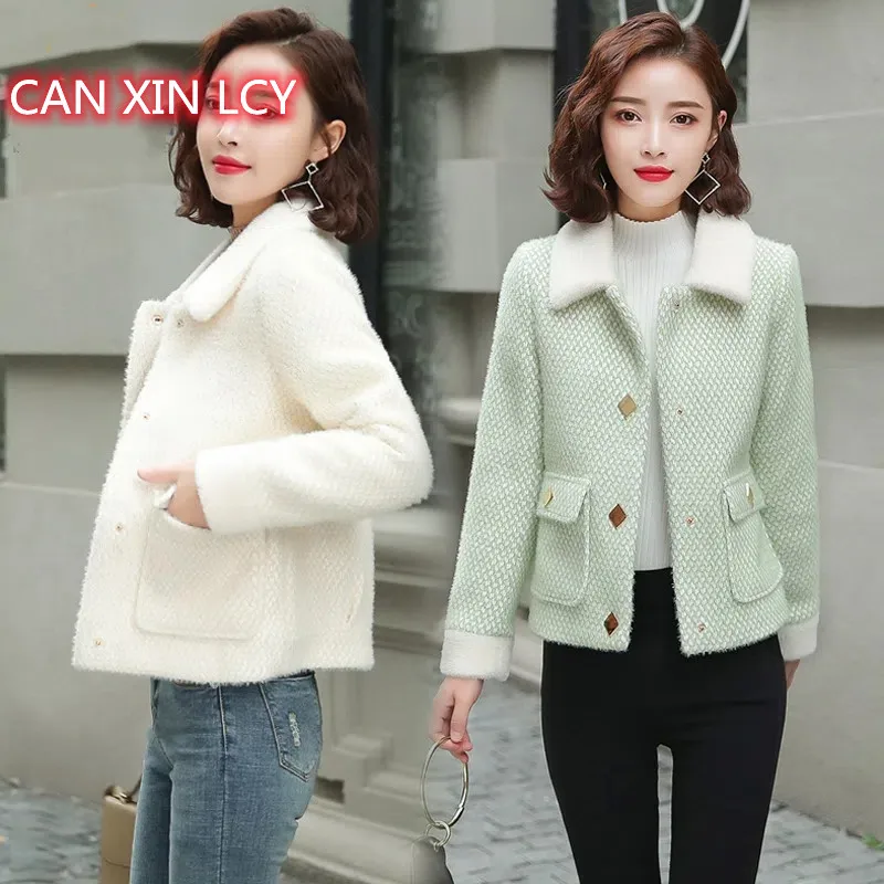 Женское бархатное пальто из искусственной норки Женская куртка корейское