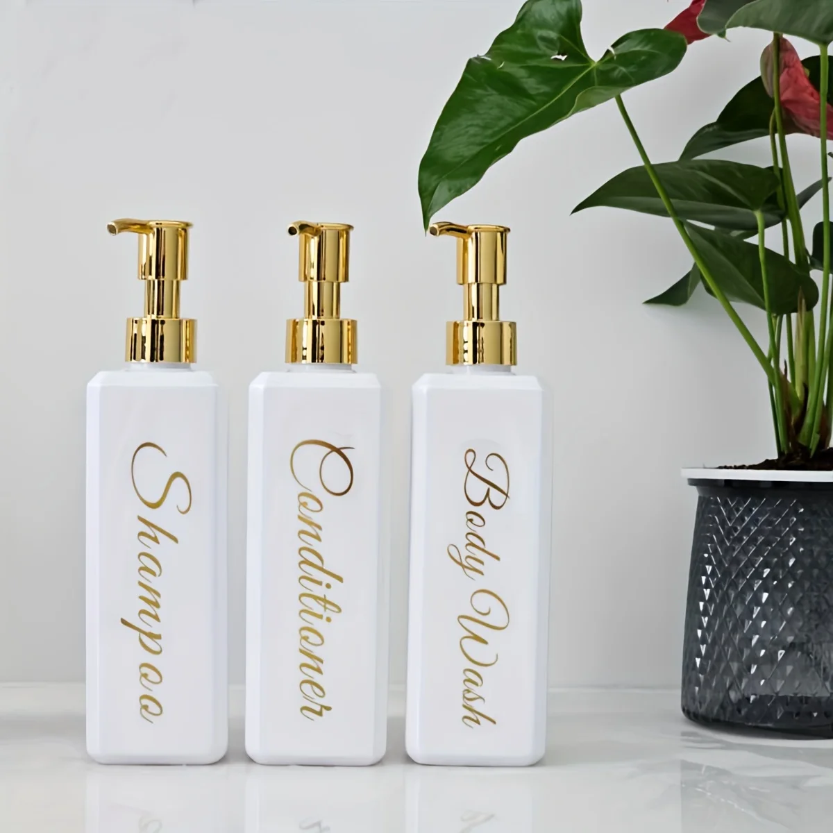 3 шт. флаконы с насосом для шампуня кондиционера мытья тела удобный контейнер