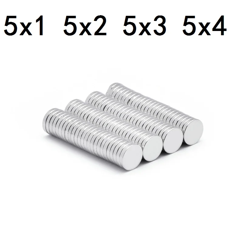 10 20 50PCS/LOT NdFeB Magnet 5*1 5*2 5*3 5*4 N35 Disc MAGNET 5x1 5x2 5x3 5x4 Round Speaker magnets imanes new magnet