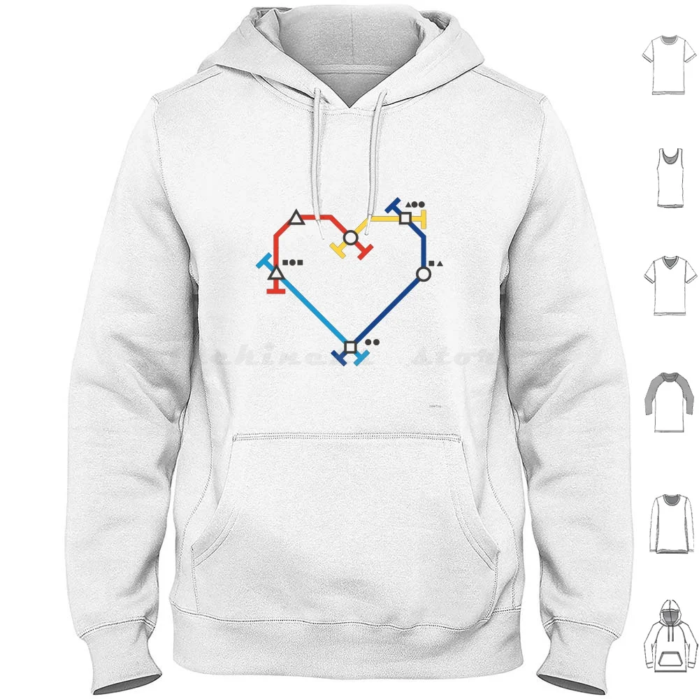 

Mini Metro Heart Hoodie cotton Long Sleeve Map Metro Subway Love Lines Mini Metro Ludum Dare Ld Indie Game Dinosaur