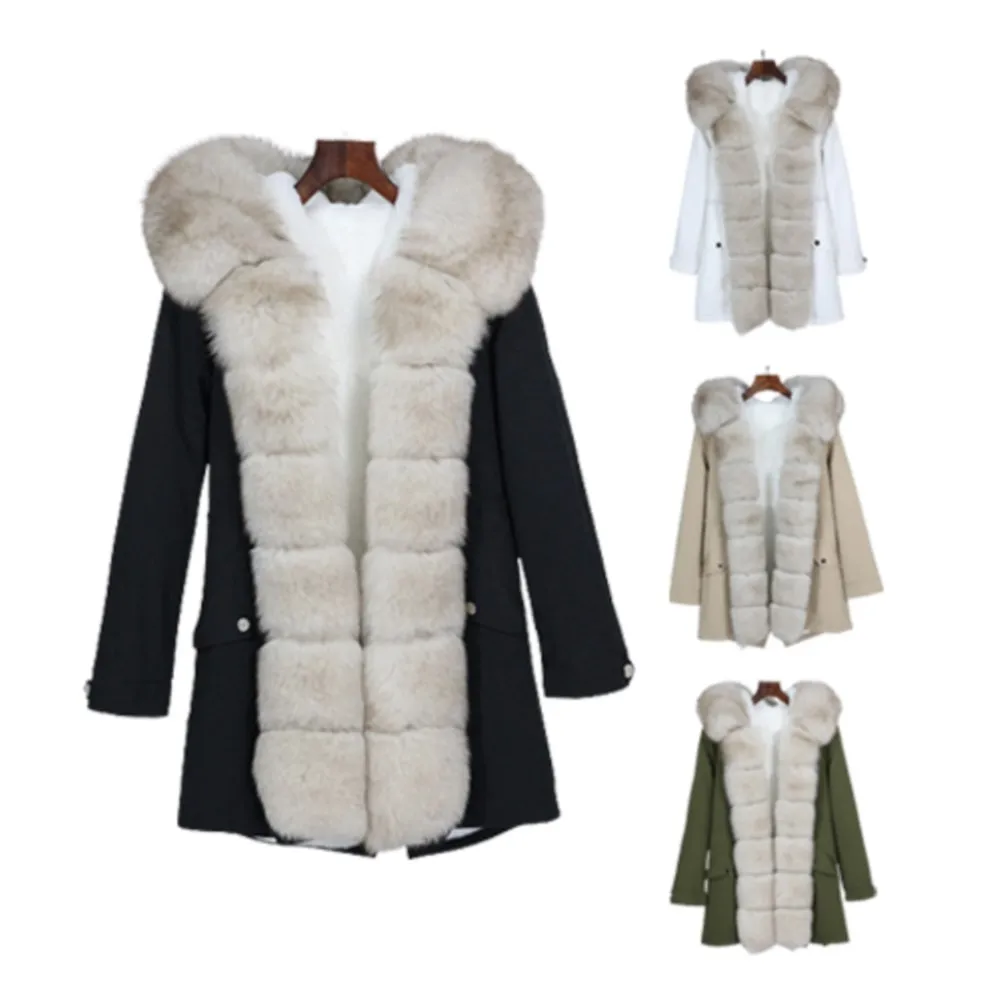 2023 Women's Waterproof Parka Real Fur Coat Winter Thicken Warm Jacket Ladies Natural Fox Fur Collar Hooded Detachable Outerwear