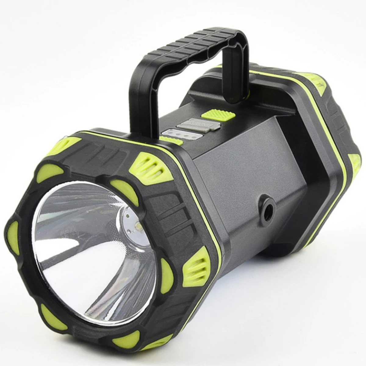 

USB Rechargeable LED Searchlight 1500lm Super Bright Spotlight w/4800mAh Battery 8 Modes Waterproof Flashlight 180° Rotation