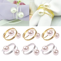 3pcslot creative personality metal napkin ring the toast button ring napkin western buckle napkin ring pearl meal