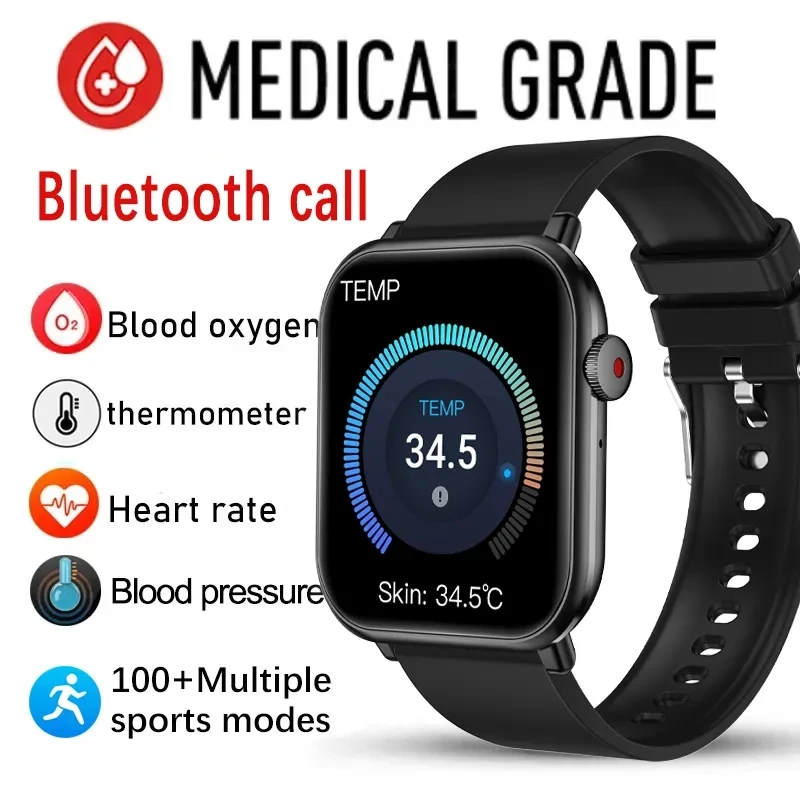 

Новинка 2023, спортивные Смарт-часы Bluetooth Talk для мужчин и женщин, мониторинг в режиме реального времени пульса, уровня кислорода в крови, артериального давления, температуры тела