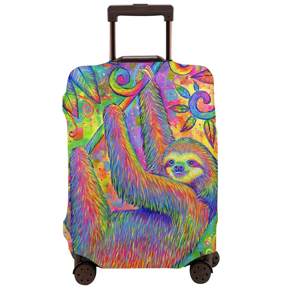 

Sloth Colorful Luggage Protective Case Travel Elastic Durable Case Washable Luggage Protective Cover Polyester Fits 18 to 32Inch
