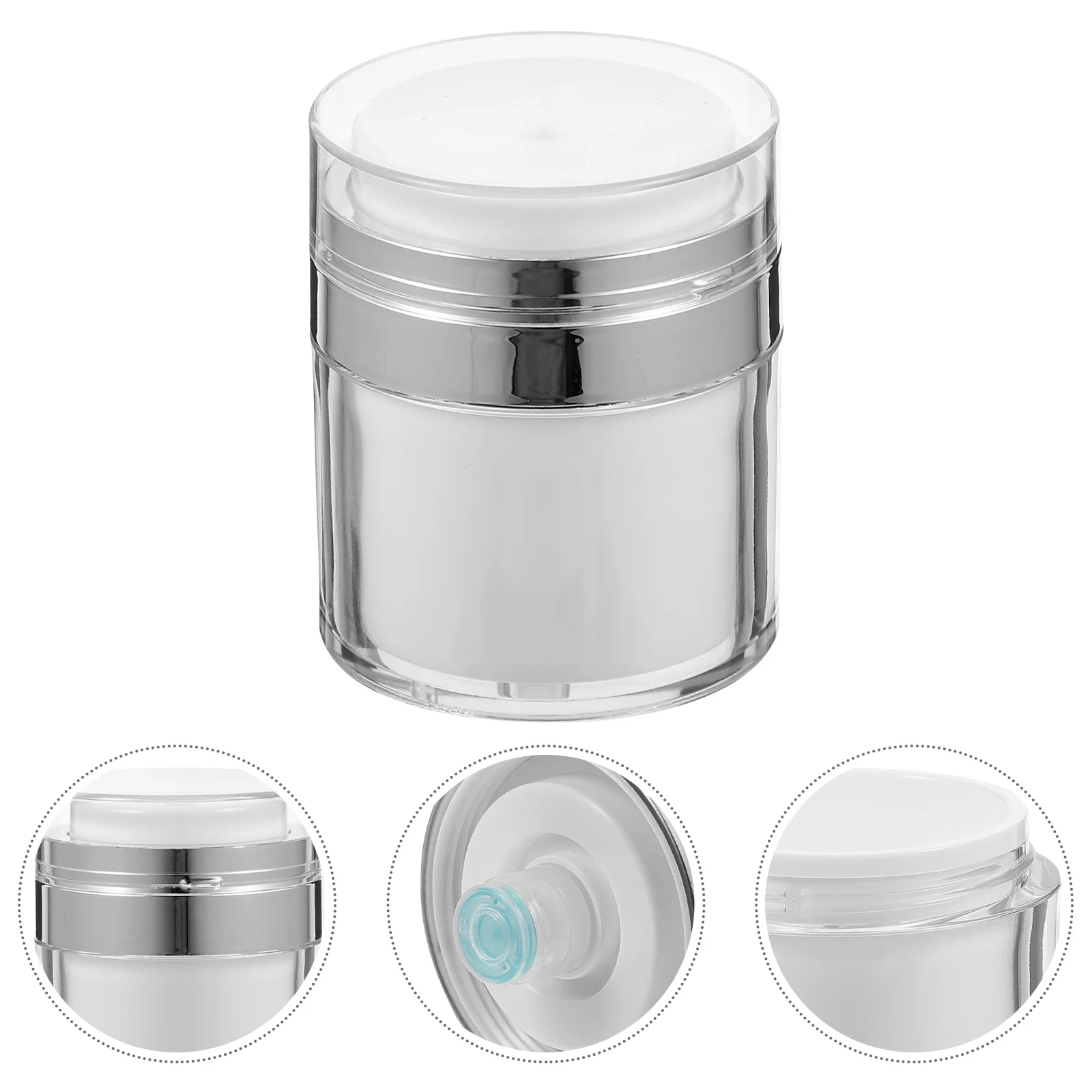 

2 Pcs Press Cream Jar Lotion Face Airless Pump Container Sample Airless Pump Bottles Pp Empty Jars Creams Travel