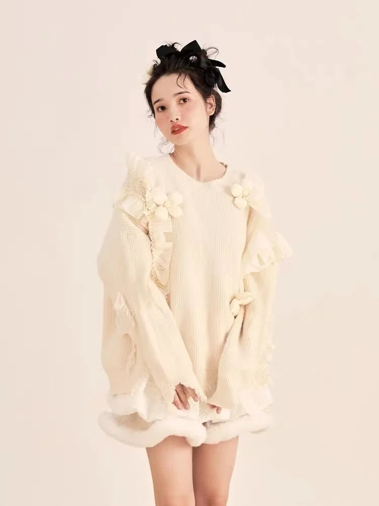 

Вязаные женские пуловеры, зима 2022, кашемировые свитера, модная свободная осенняя одежда в Корейском стиле с длинными рукавами