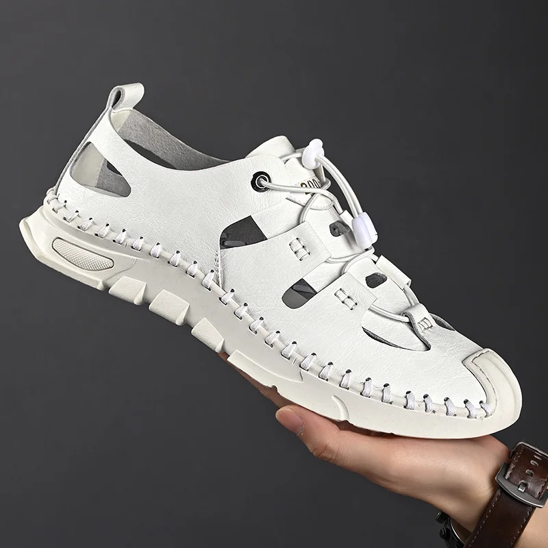 

Brand Handmade Men Sandals Summer Men's Sandals Leather Breathable Men Original Sandals Luxury Designer Moccasins Men's Slippers