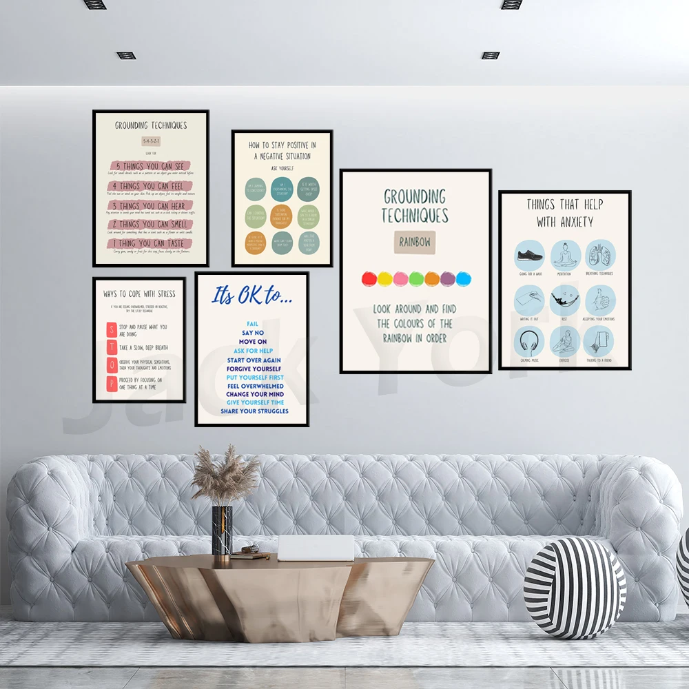 

Mental Health Poster, Calming Techniques, Wall Art, Mindfulness Print, Growth, Recovery, Psychologist