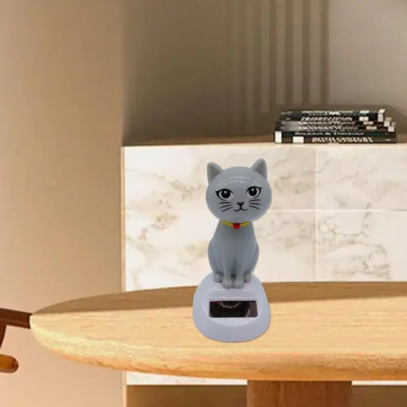 Милая игрушка для автомобиля на солнечной батарее качающийся Кот украшение