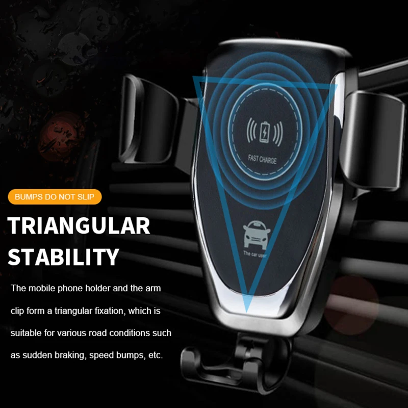 

New Qi Wireless Charging 10W Car Charger Dock Air Outlet Car Phone Holder Stand For Iphone 11 Pro X Xs Xr 8 Plus Samsung Note S9