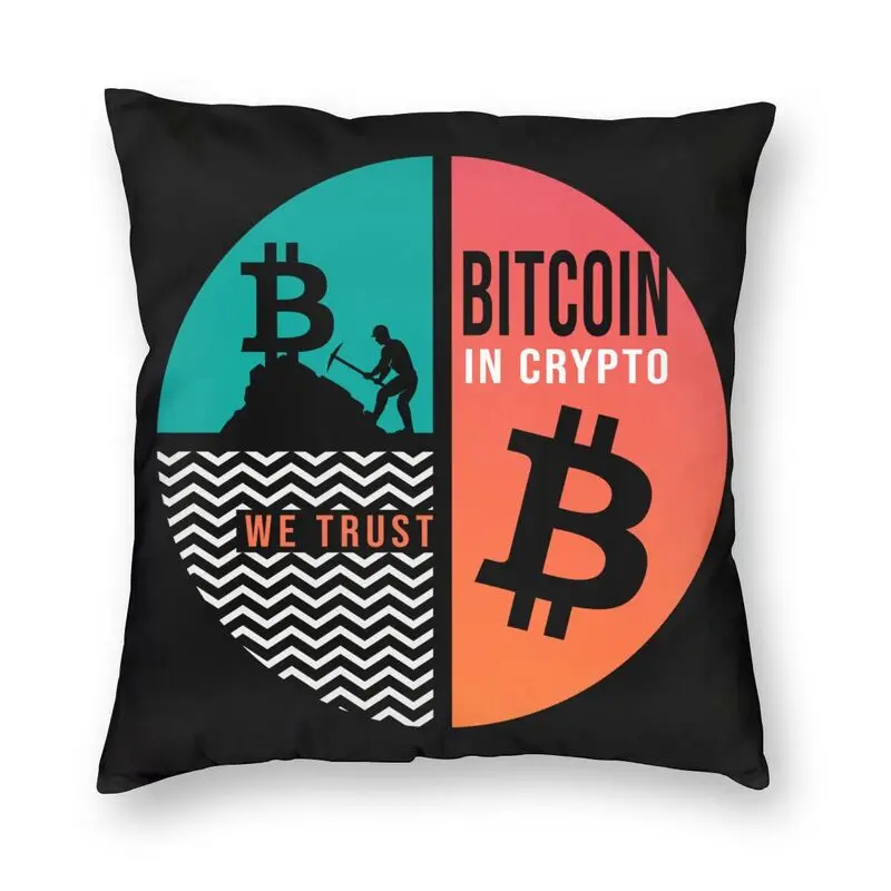 

Luxury Fashion Bitcoin Sunset Sofa Cushion Covers BTC in Crypto We Trust Throw Pillow Case Square Pillowcase Home Decoration