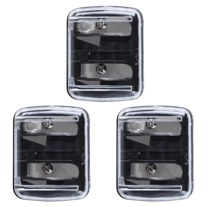

3X Precision Cosmetic Pencil Sharpener For Eyebrow Eyeliner 2 Holes