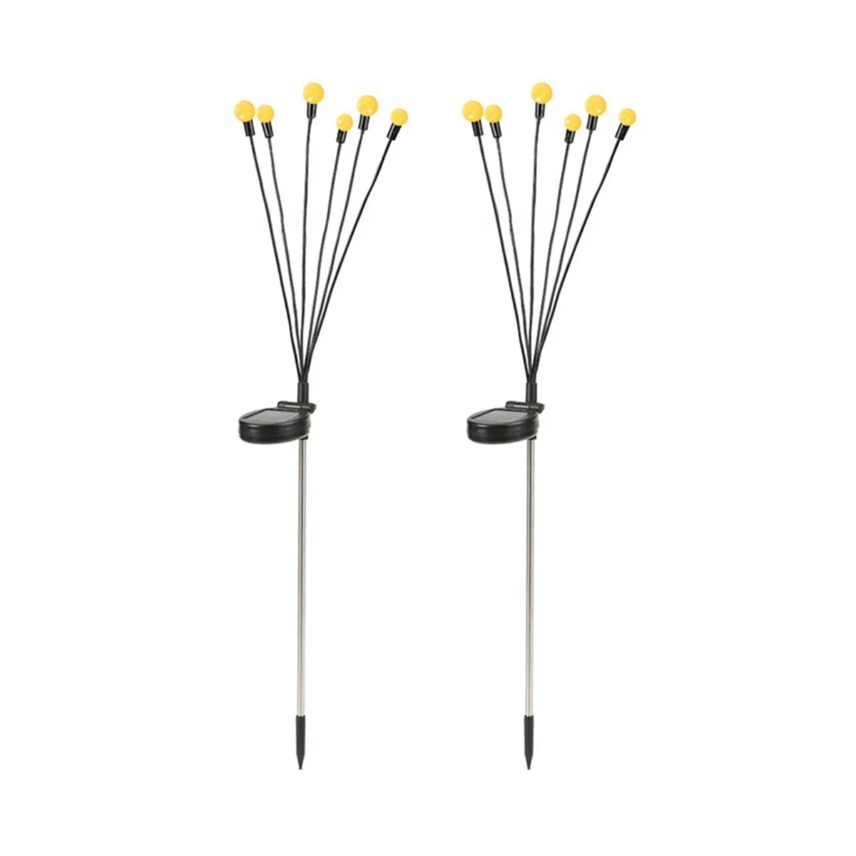 

Solar Garden Lights - 2 Pack 12 LED Solar Firefly Lights, Sway By Wind, Waterproof Solar