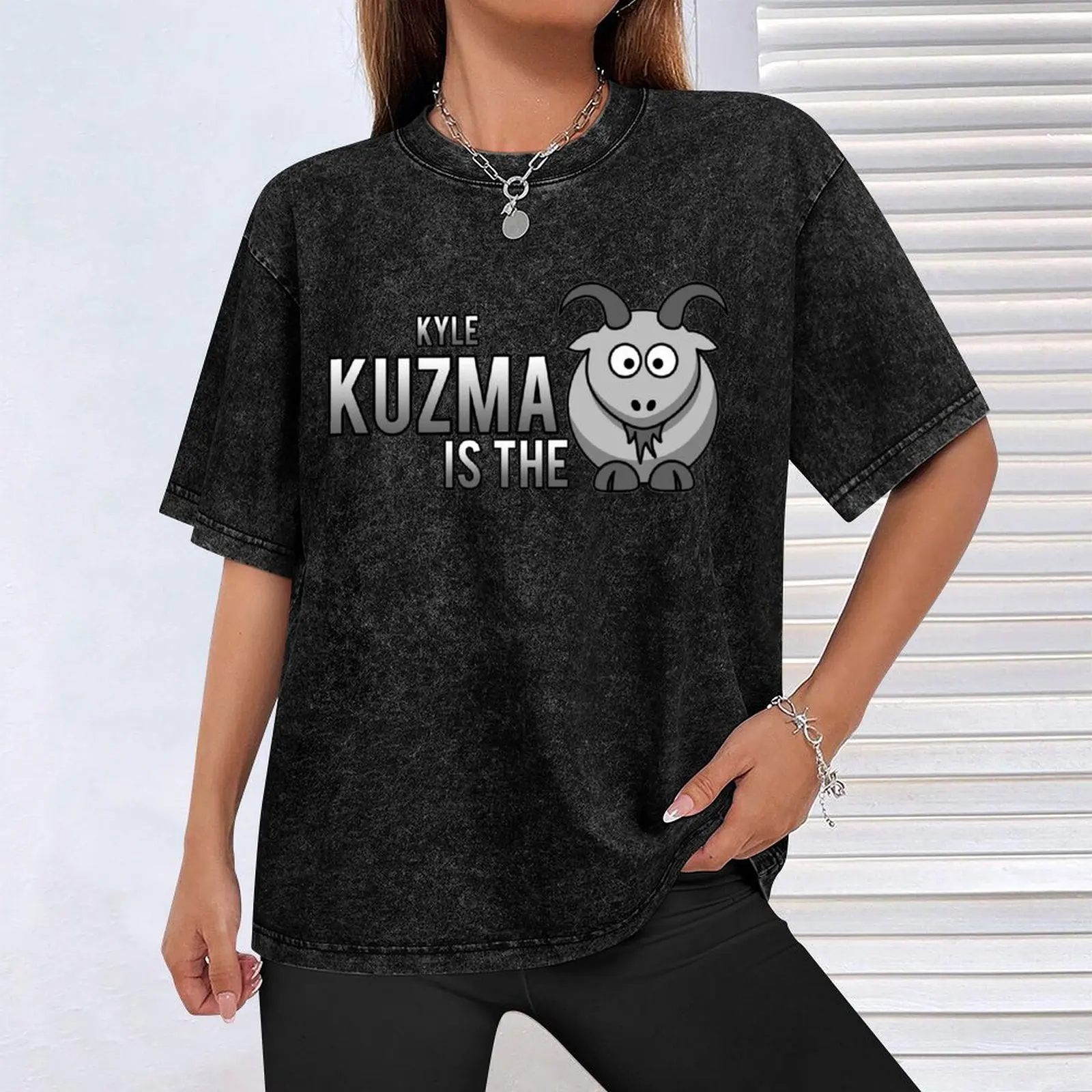 Мужская футболка Kyle Kuzma is the Goat черная хлопок