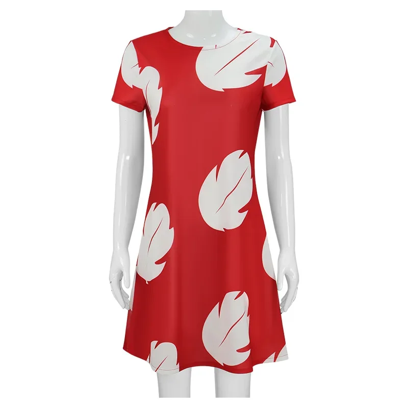 Лило Косплей Костюм Пекерай Лист Платье Брошь Наряды Женщины Рождество Хэллоуин