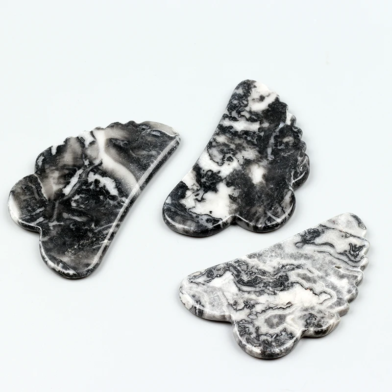 Инструмент Picasso Jasper Gua Sha в форме бабочки массажер для лица натуральный камень