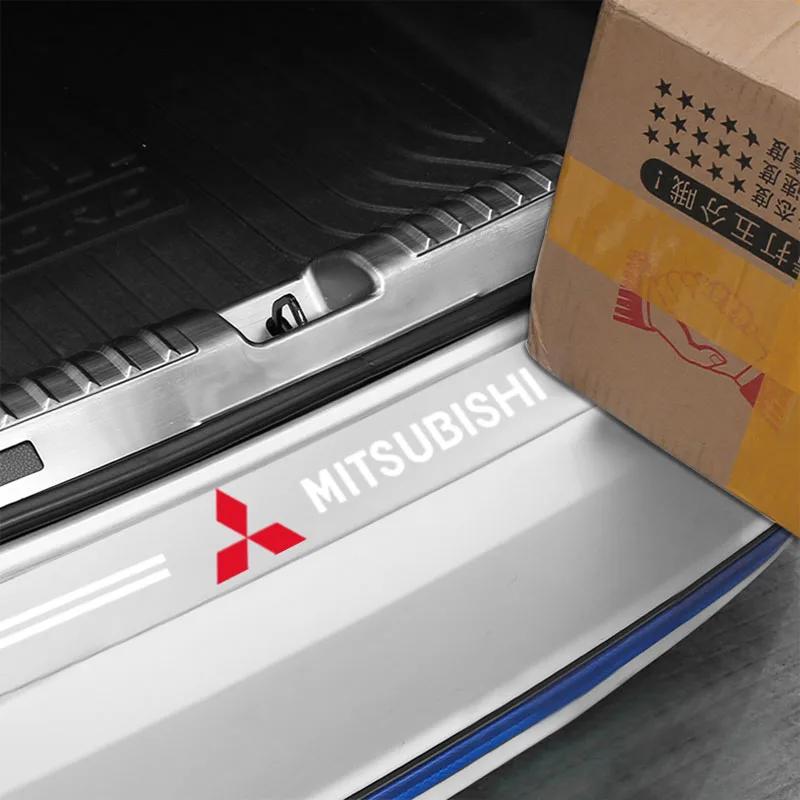 Car Logo Trunk Rear Guard Plate Transparent Anti-Collision Stickers For Mitsubishi Lancer 9 Asx 1200 Pajero Outlander 2010 2011 |