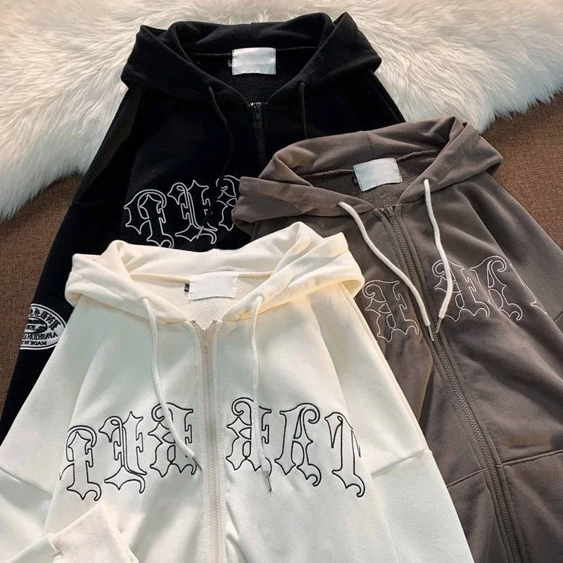 2022 New Lamb wool zip up hoodies women spring couple sweatshirt plus velvet thick lamb jacket style fleece ins |