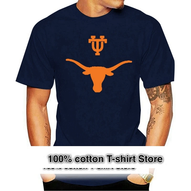 Men T Shirt Print Cotton Short Sleeve T shirt Men's Ut Austin Longhorn T Shirts Black