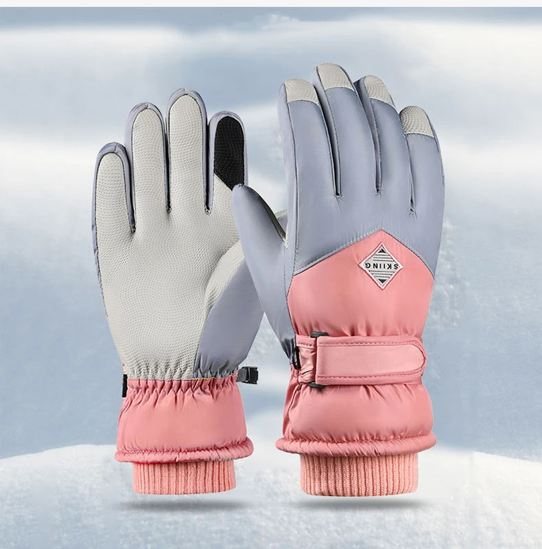 Зимние теплые перчатки унисекс с закрытыми пальцами, ветрозащитные лыжные перчатки для активного отдыха, велоспорта, плюшевые утолщенные т...