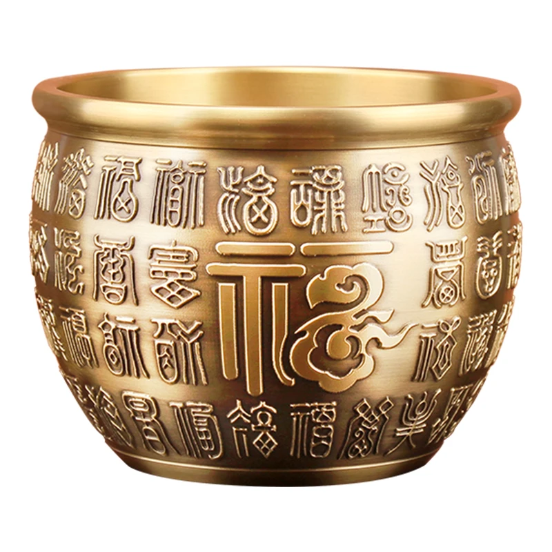 

Baifu Copper Cylinder Pure Brass M Cylinder Decoration Home Fortune Jinbao Cornucopia Jucai Small Copper Cylinder Coin Bank