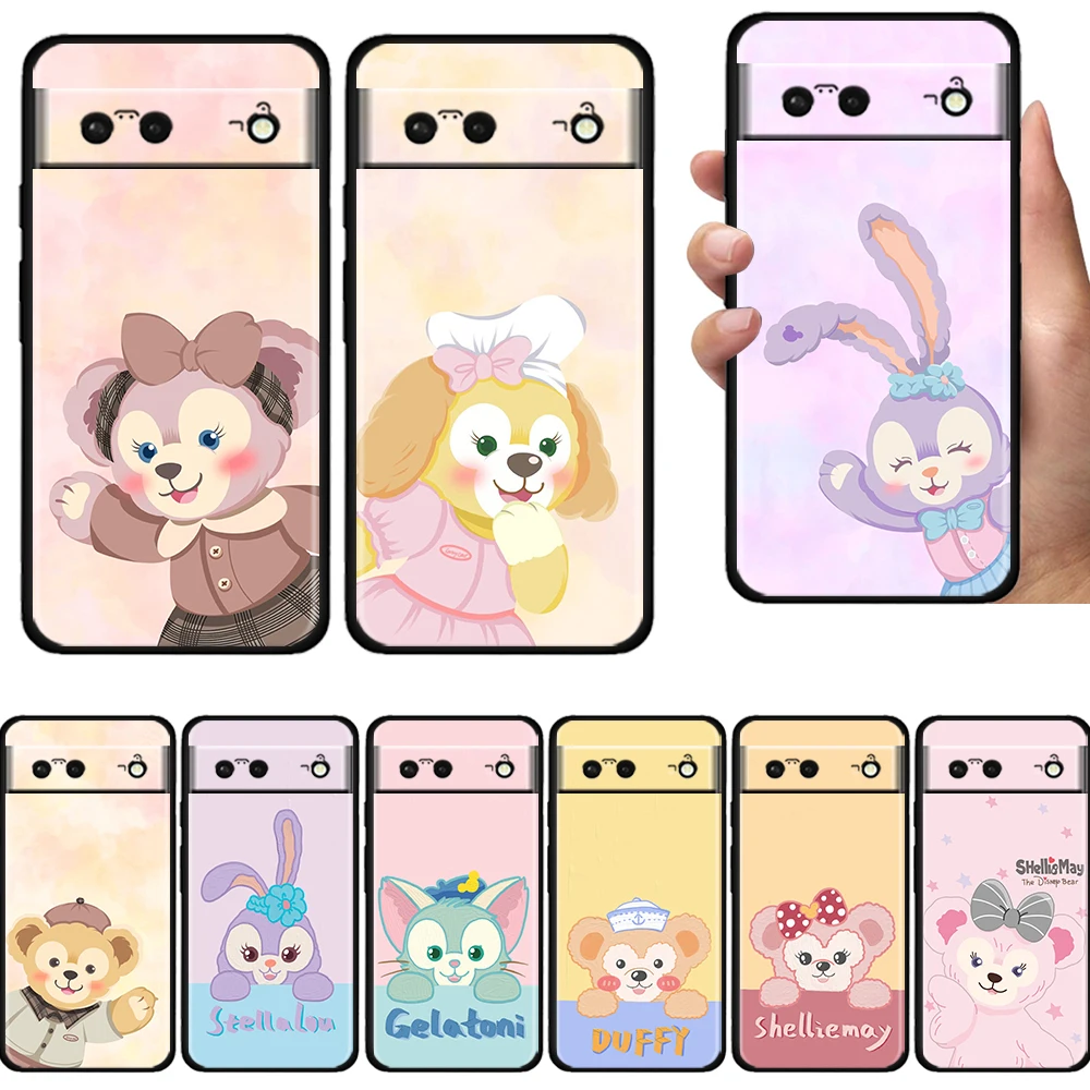 Милый противоударный черный чехол для телефона в стиле аниме для Google Pixel 7 6 Pro 6a 5 5a 4 4a XL