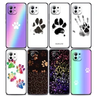 cute puppy dog paws mobile phone shell for xiaomi mi 12 12x 11t x4 nfc m3 f3 gt m4 pro lite ne 5g poco m3 m4 x4 soft tpu case