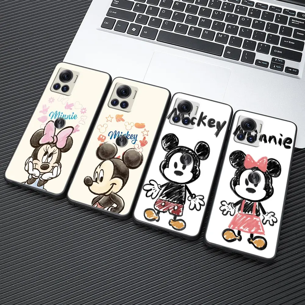 

Cartoon Mickey Minnie Mouse Art Moto G22 Silicon Case For Motorola G32 G52 G72 G30 G60 G31 G71 G82 G8 G9 Power G200 5G Cell Case