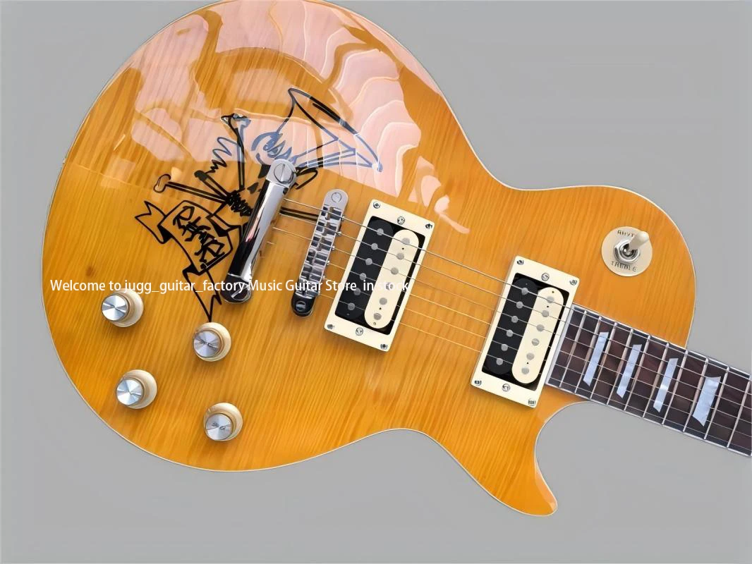 Изготовленная на заказ электрогитара 1959 года hotr9 с желтым ретро-пламенным