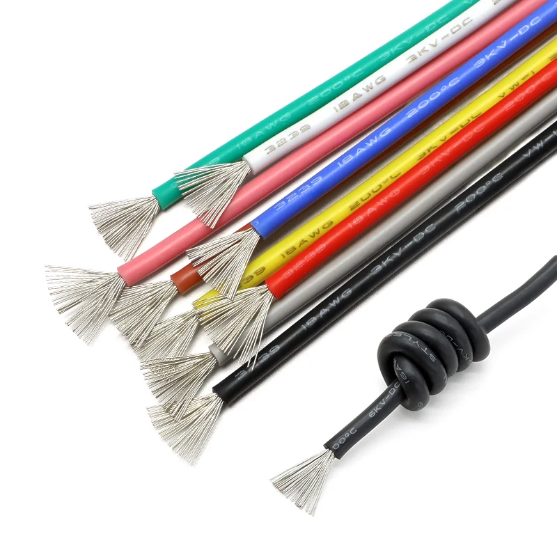 25 м UL3239 силиконовый провод 302826242220181614121008AWG мягкая резиновая изоляция DIY светодиодные луженые медные электрические кабели 3 кВ (art.: 3920cfb4307ff) - 3920cfb4307ff