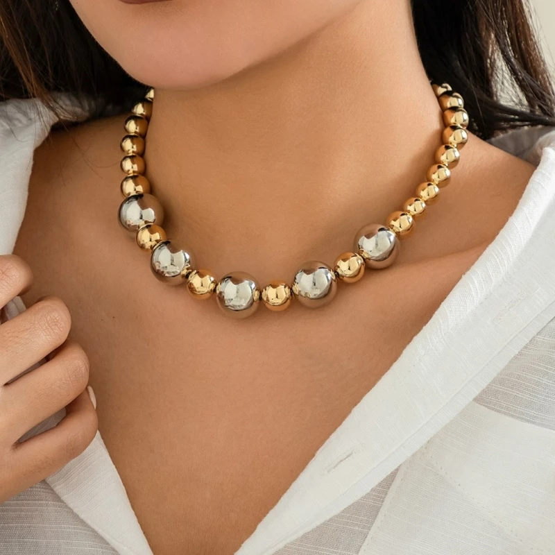 Винтажные шариковые бусины CCB регулируемая цепочка ожерелье для женщин модный