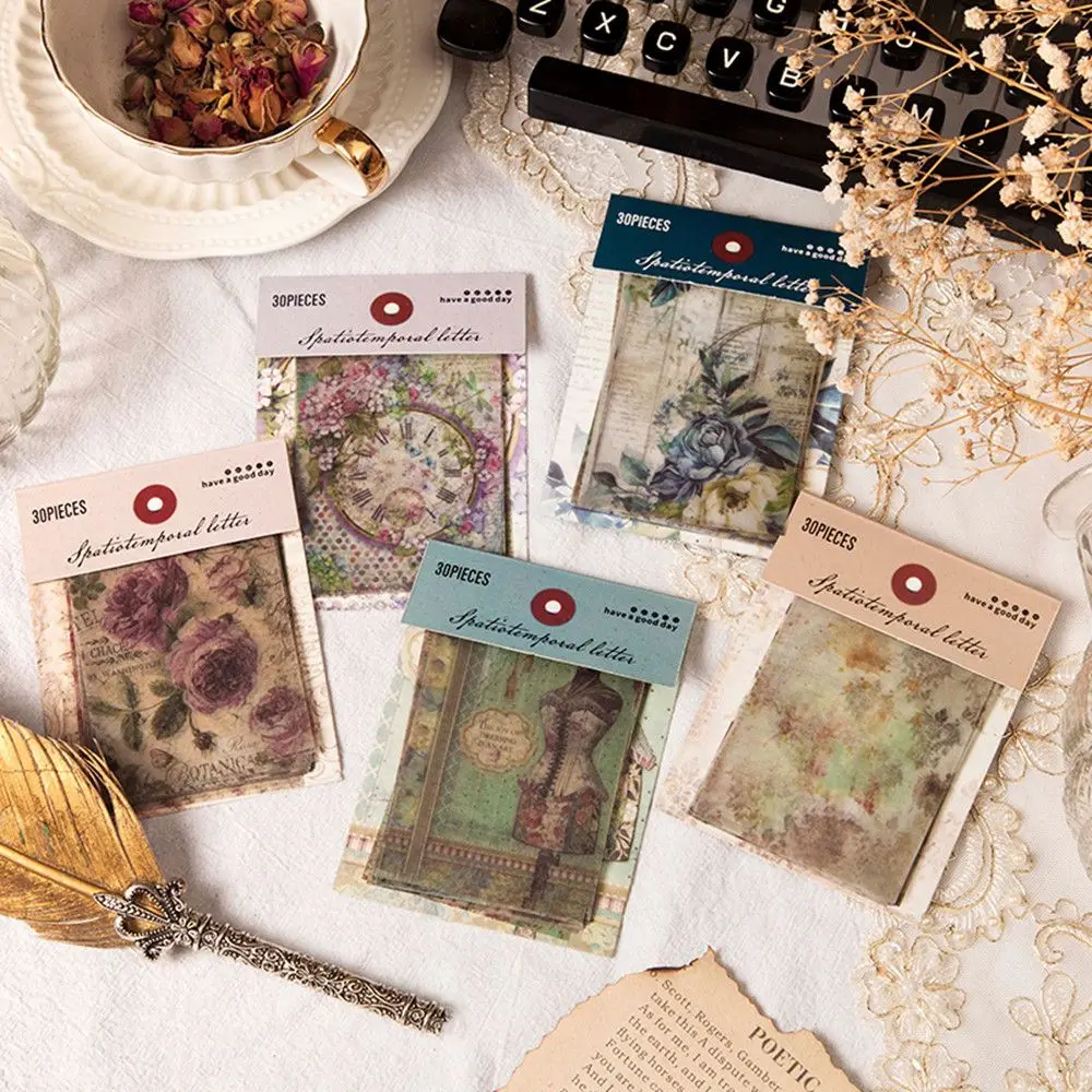 

Memo Pads Notes Album Diary Decor Stationery Sticky Notes European Flower Scrapbooking Decorative Retro Paper Stickers