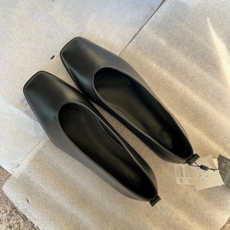 Jenny&Dave Fashion Simple Office Lady Soft Sheep Retro Casual Flat Shoes Women Slip-On Loafers Women