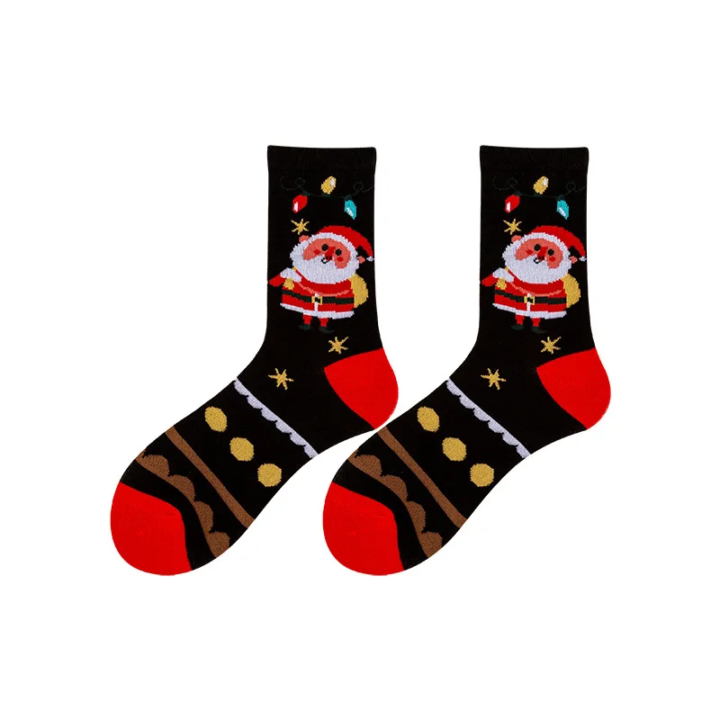 5 Pairs/Lot Dark Series Christmas Women's Socks Middle Tube Socks Ins Thick Stockings Suitable for Autumn and Winter