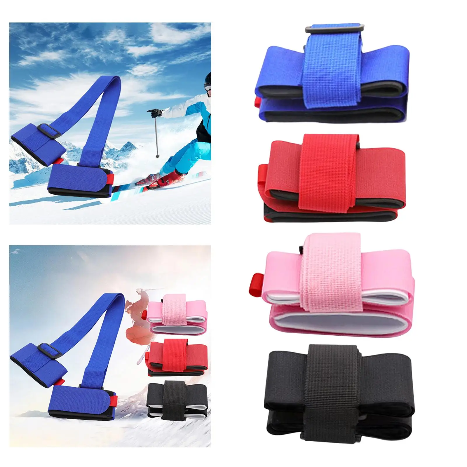 

2 шт. регулируемый ремешок для лыж нейлоновый портативный многофункциональный наплечный ремень из ЭВА ресницы для отдыха на открытом воздухе лыжные палки для катания на лыжах