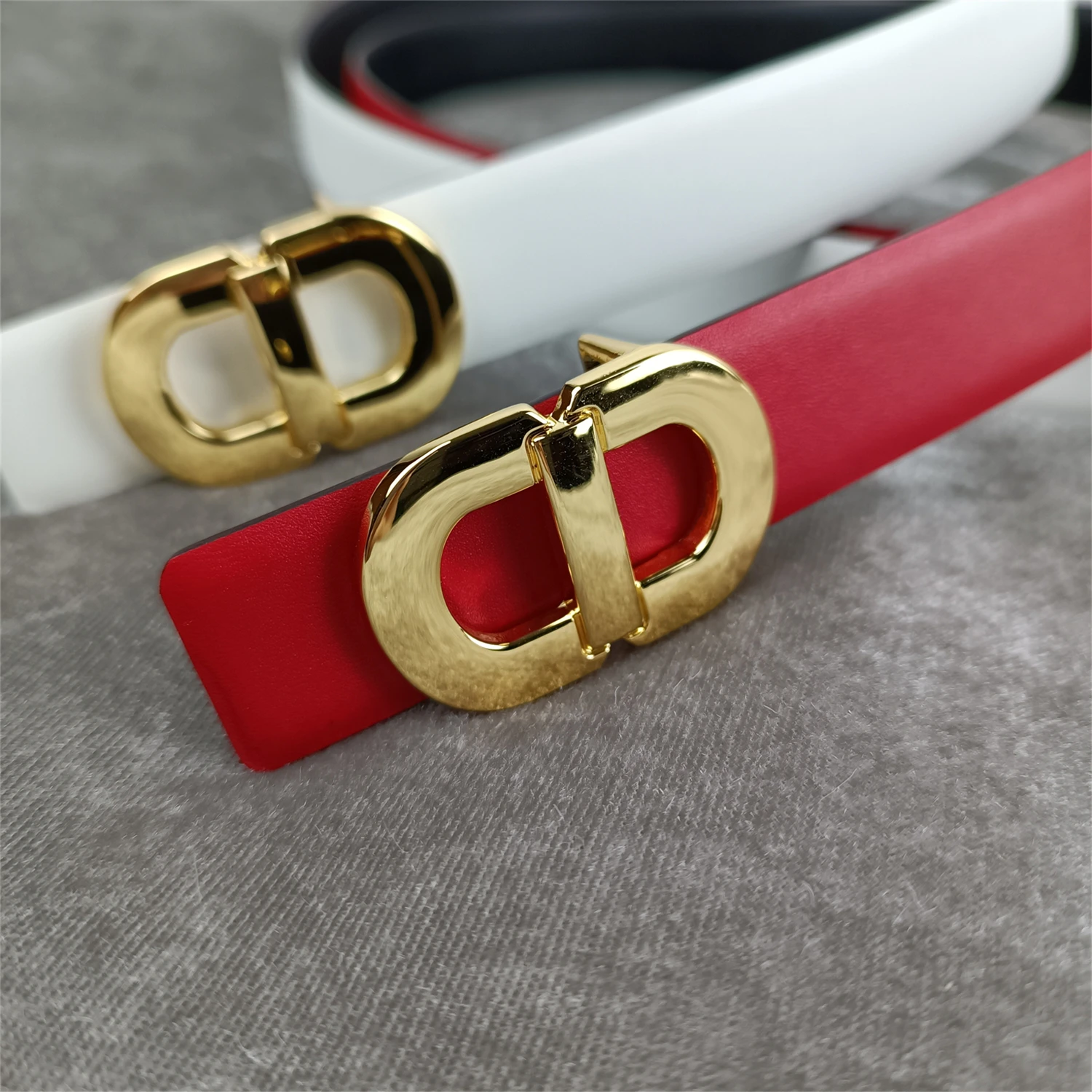 Classic DIY Trend Gushuai Fashion Belt Ladies Belt Men Couple Belt Double Sided Use 2.5cm Thin Belt Free Shipping Wholesale