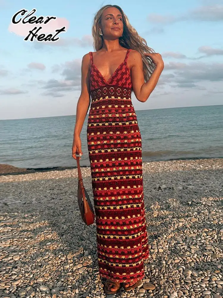 

Женское трикотажное мини-платье на бретельках с принтом, сексуальное длинное платье без рукавов с V-образным вырезом и открытой спиной, женское элегантное платье для отпуска