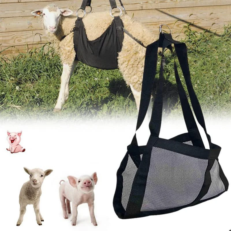 BlackAnimal Weight Weight Scale Sling Adjustable Animal Hanging Lamb Baby Calf Sling Adjustable Belt 48*30cm