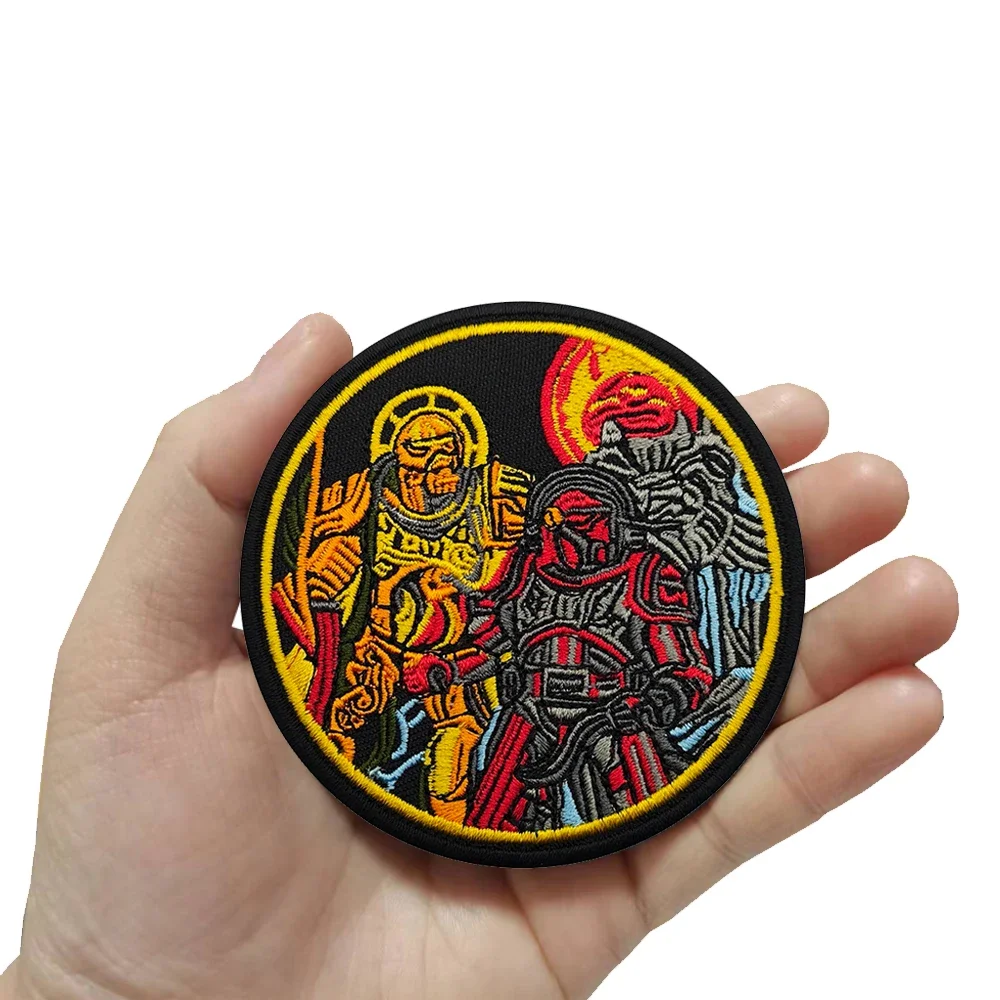 Вышивка рыцаря красочный Hansome вышитый герой круглый 40 К тактическая нашивка для