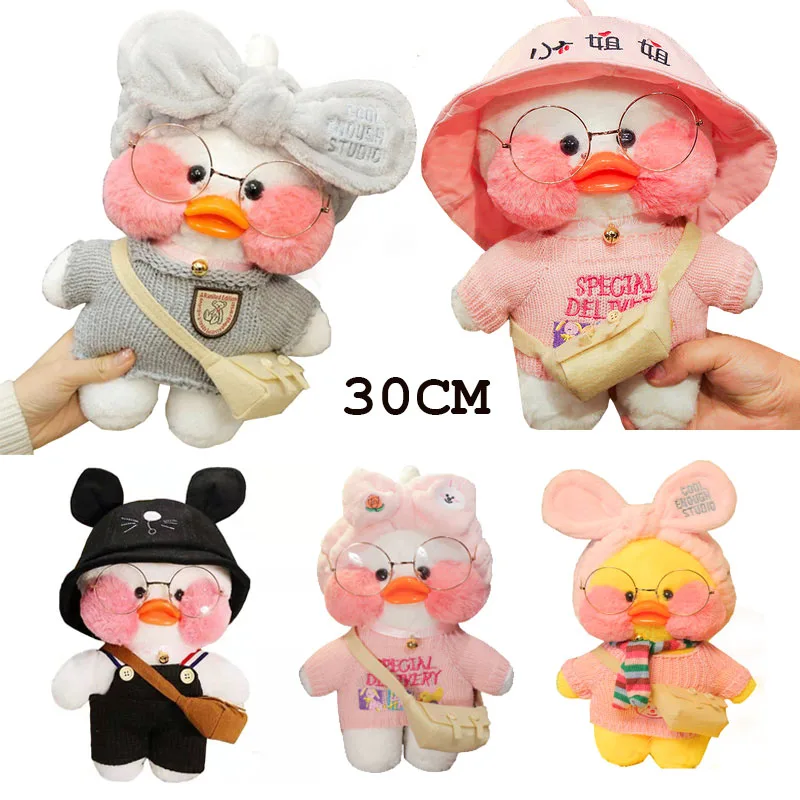 

30cm Kawaii Cartoon LaLafanfan Cafe Duck Plush Toy Stuffed Soft Kawaii Duck Doll Animal Pillow Birthday Gift for Kids Children