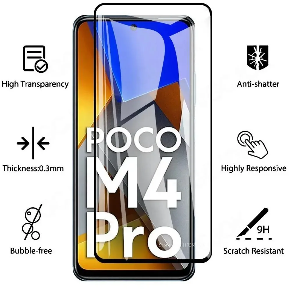9D полная защита для Xiaomi Poco X3 X4 NFC X2 F2 F3 F4 GT Защитная пленка экрана POCO M2 M3 M4 M5 Pro M5S из