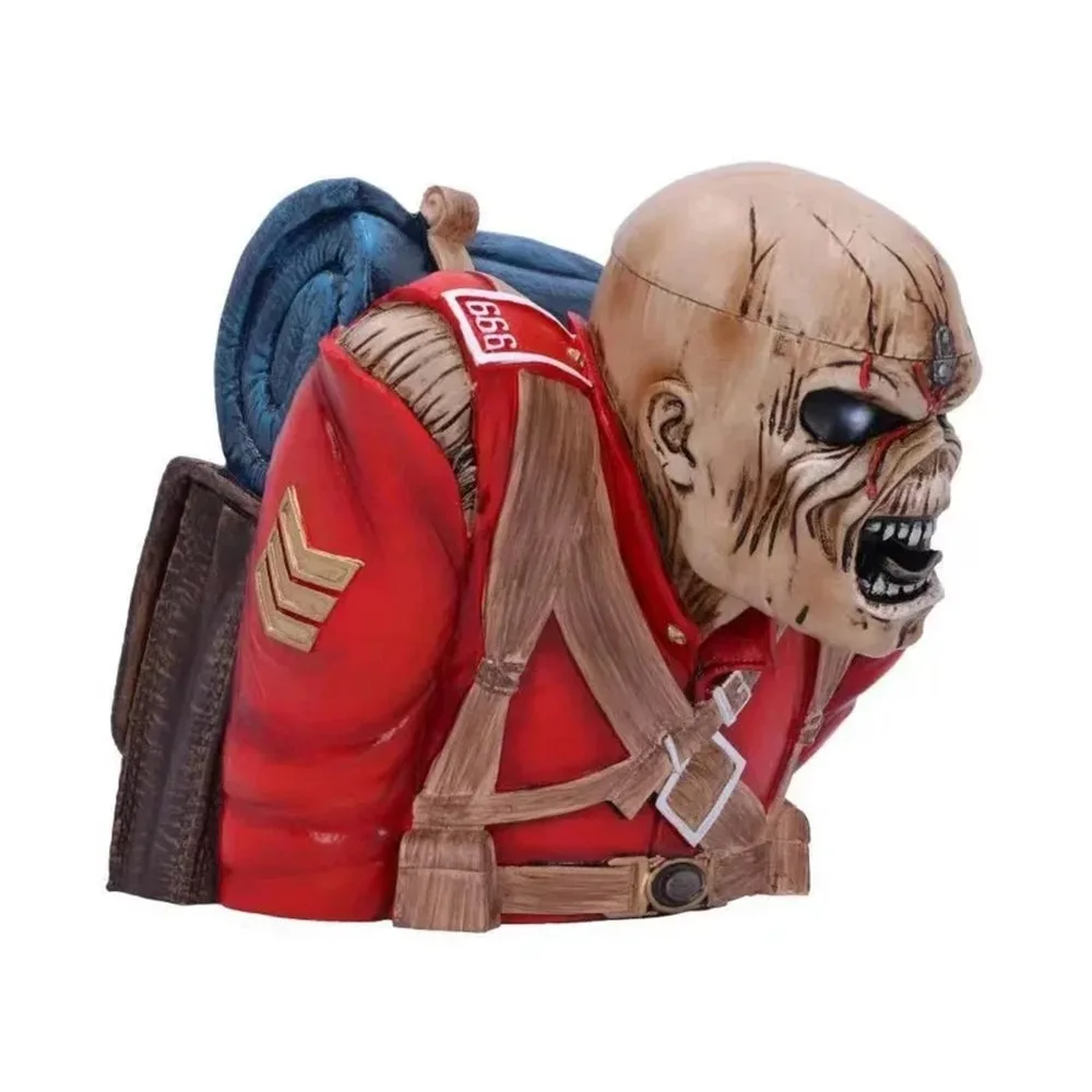 Фото Фигурка-бюст Jia-Irons Maidens Band Skull из смолы, украшение на Хэллоуин, рок-легенда, готическая настольная скульптура, подарок №5