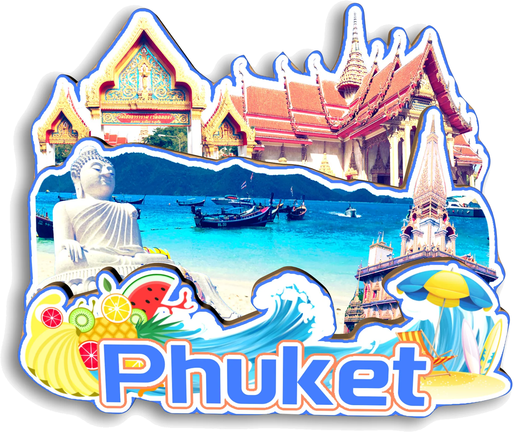 Фото Bangkok Phuket Chiang Mai Krabi Pattaya Таиланд Магнит на холодильник Путешествия Сувенир Подарок Декоративная наклейка на холодильник ручной работы №5
