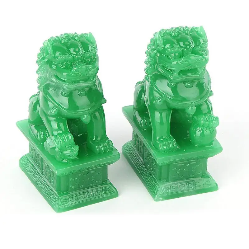 

Guardian Lion Statues With Stone Finish Feng Shui Decor Cultural Asian Foo Dogs For Indoor Outdoor Placement
