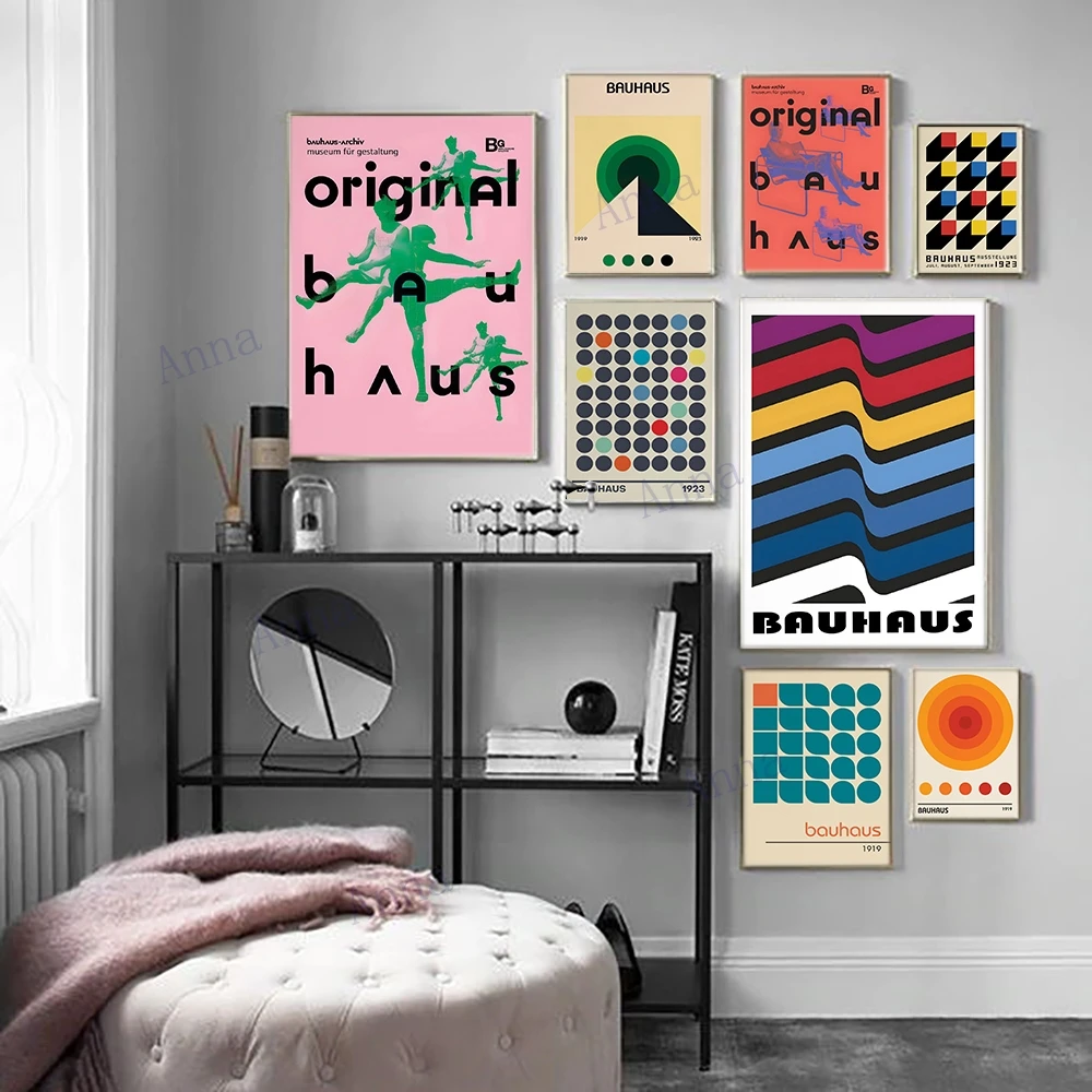 

Modern Abstract Bauhaus Exhibition Museum Canvas Painting Wall Art Nordic Posters and Prints Home Decor for Living Room Gallery
