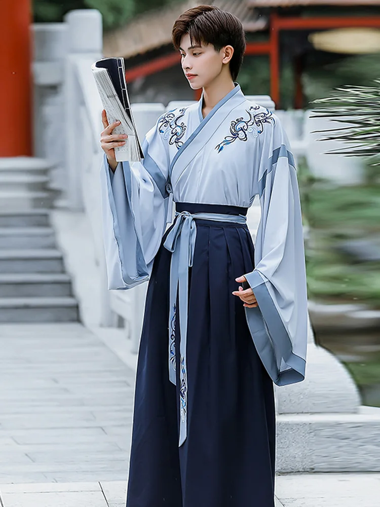 

Chinese Ancient Costume Hanfu Dress Traditional Classical Clothing Tang Dynasty Adult Swordsman Robe Men Cosplay Festival Outfit