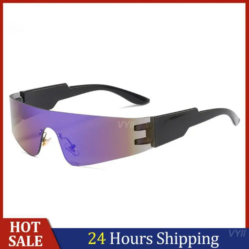 

Очки солнцезащитные мужские без оправы, модные монолитные солнечные очки в стиле панк, для велоспорта, вождения