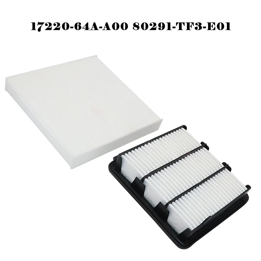 

1set Car Air Conditioning Filter + Air Filter 17220-64A-A00 80291-TF3-E01 For Honda For Civic 1.5L 2022-2023 Plastic Car Accesso