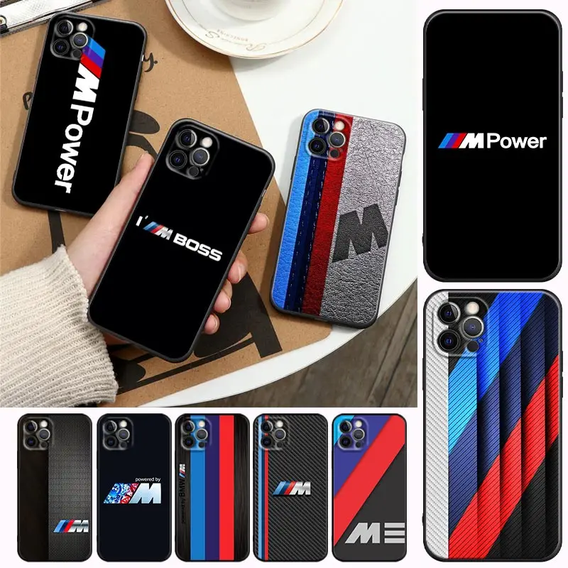 

Luxury M-Power-Boss Phone Case for iPhone 14 Plus 11 12 13 Pro Max 7 8 SE XR XS 6 6s Plus Black Soft Silicone Cases Cover Fundas